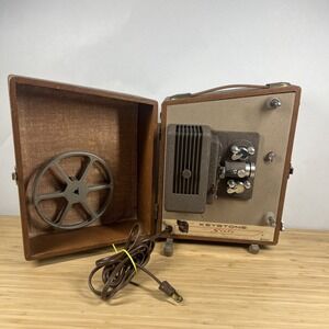 Vintage Keystone‎ Sixty 8mm Film Projector Tested Works w/ Case & Reel.